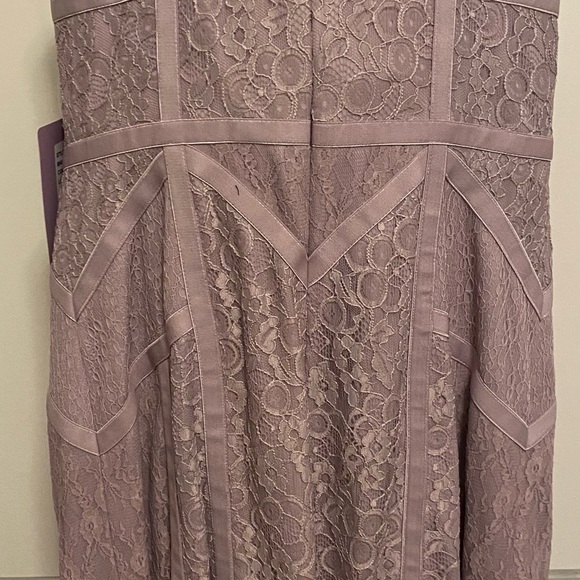 JS Collection Women's Multi-Lace Strapless Seamed Gown with Pleated Skirt - Picture 10 of 11